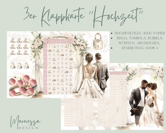 3er Klappkarte Challenge | HOCHZEIT