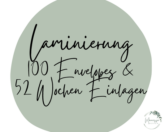 100 Envelopes & 52 Wochen Einlagen | LAMINIERUNG