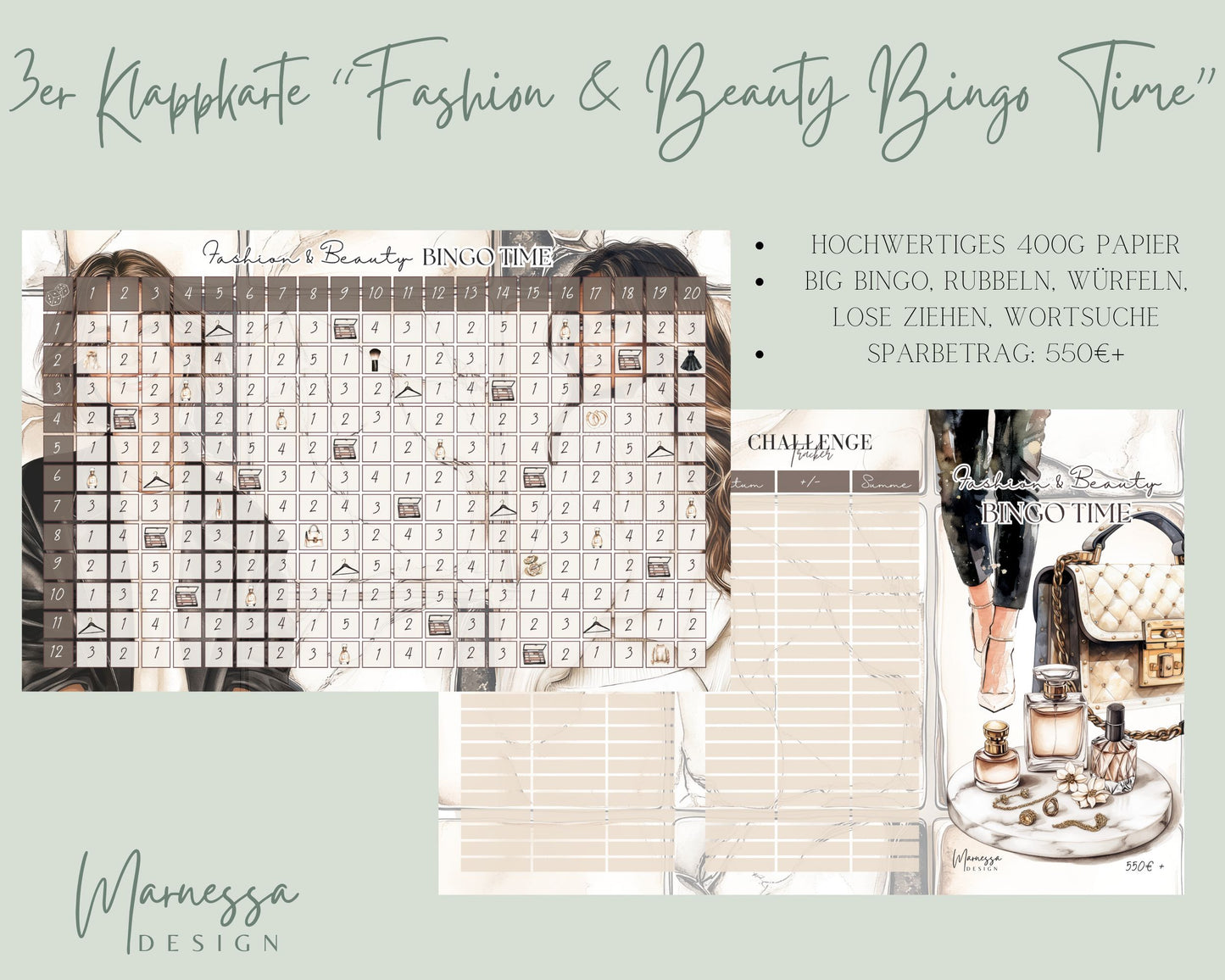 3er Klappkarte Challenge | FASHION & BEAUTY BINGO TIME (B-Ware)