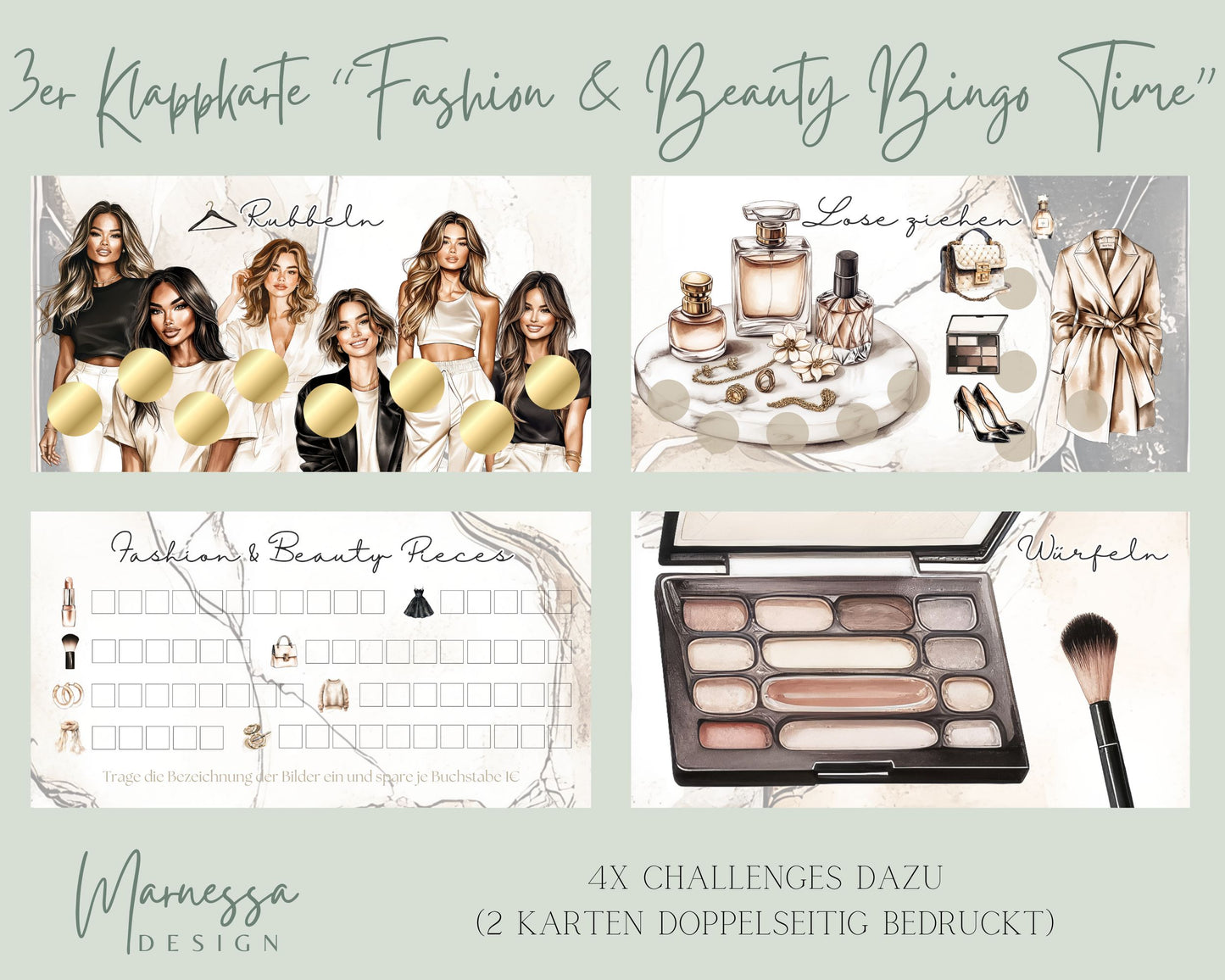 3er Klappkarte Challenge | FASHION & BEAUTY BINGO TIME (B-Ware)