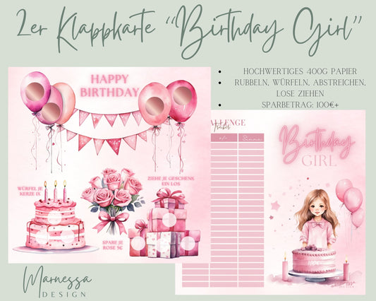 2er Klappkarte Challenge | BIRTHDAY GIRL