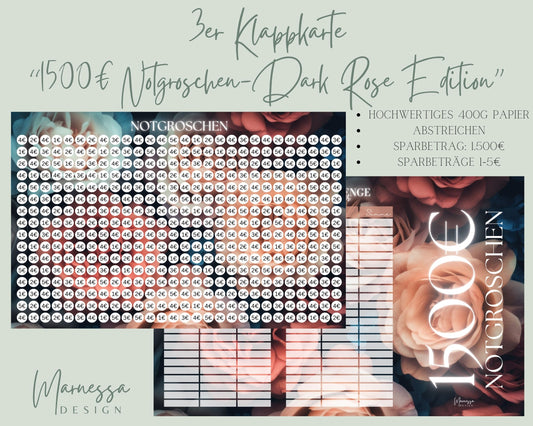 3er Klappkarte Challenge | 1500€ NOTGROSCHEN - DARK ROSE EDITION