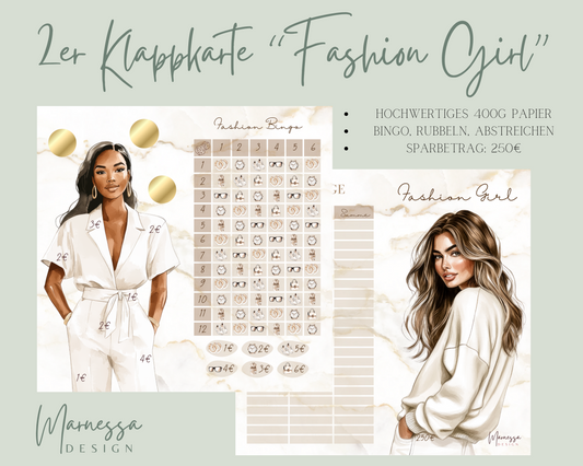 2er Klappkarte Challenge | FASHION GIRL (B-Ware)