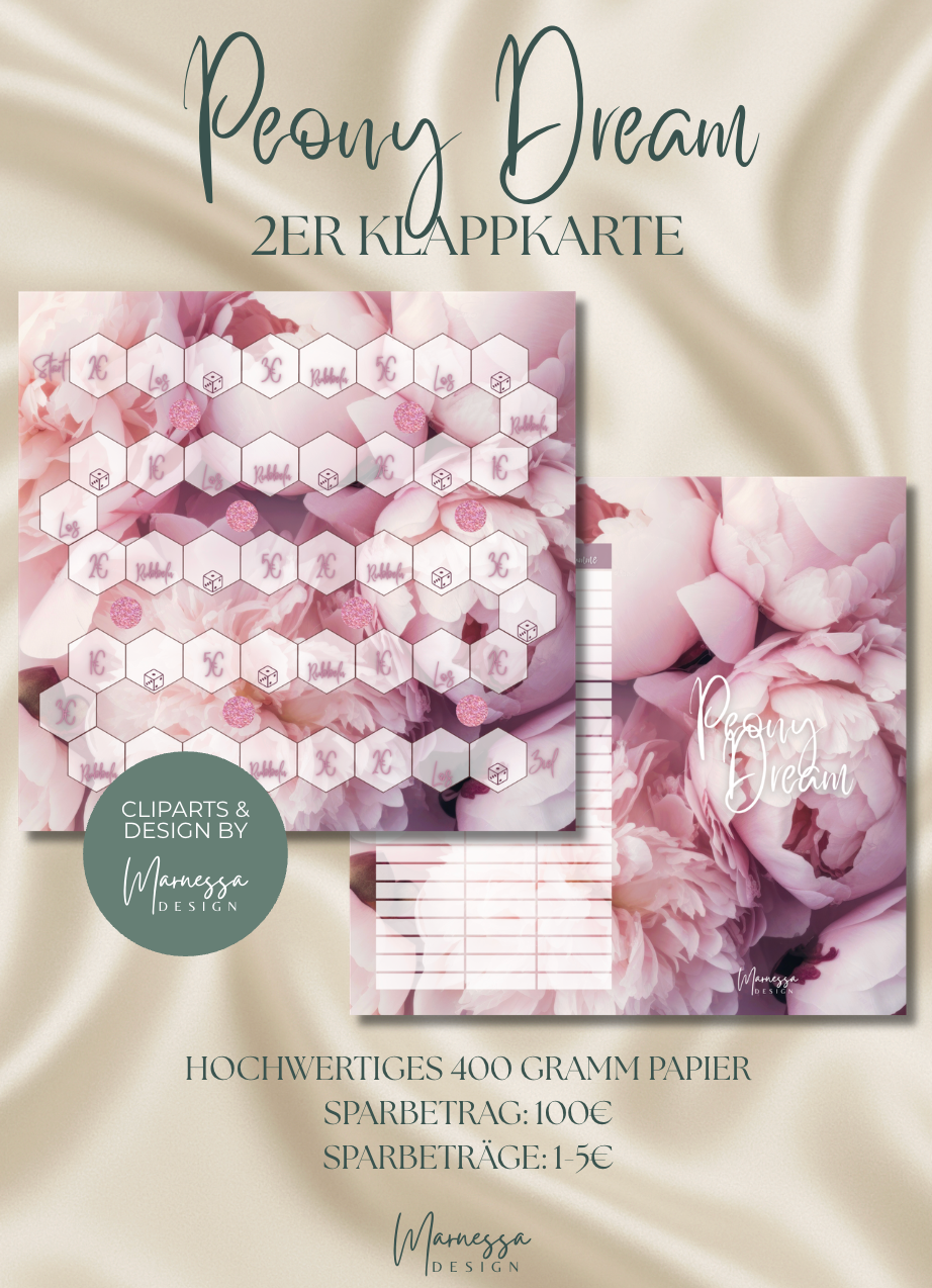 PEONY DREAM | 2er Klappkarte | Sparchallenge