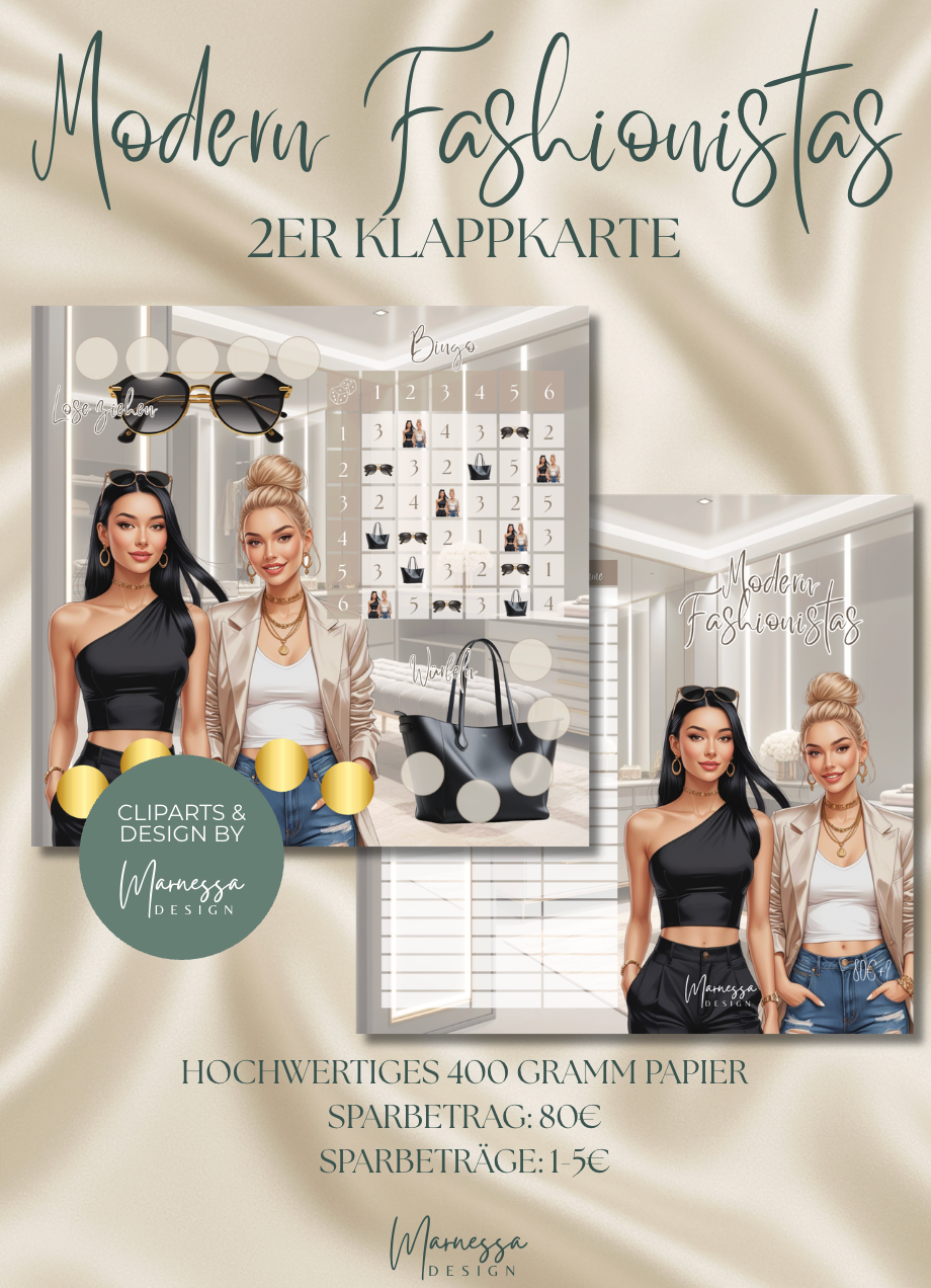 MODERN FASHIONISTAS | 2er Klappkarte | Sparchallenge
