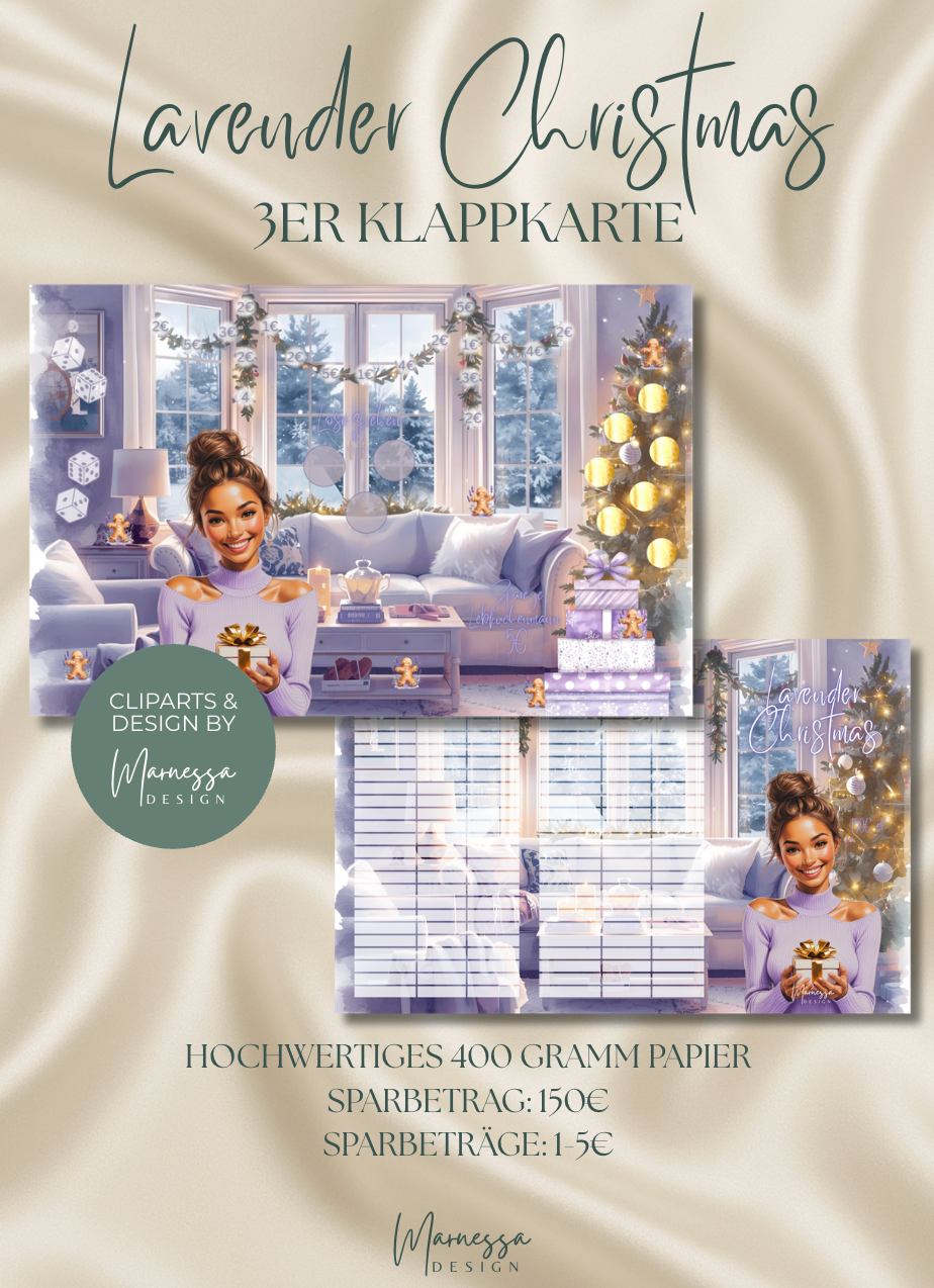 LAVENDER CHRISTMAS | 3er Klappkarte | Sparchallenge
