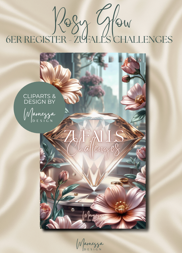 6er Register | ZUFÄLLE | ZUFALLS CHALLENGES | ROSY GLOW | matt foliert | A6