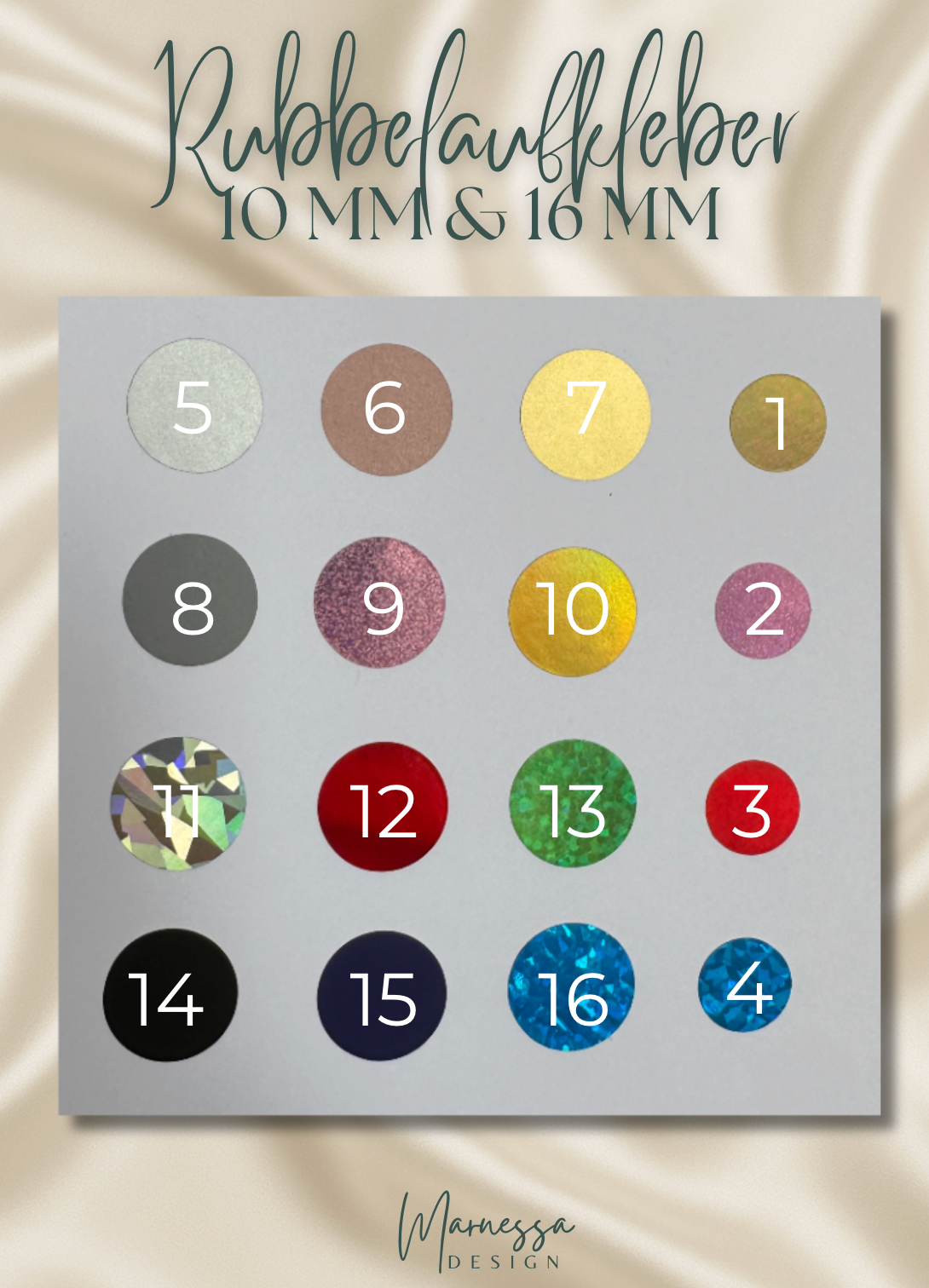 RUBBELAUFKLEBER | RUBBELSTICKER | 12 mm & 16 mm