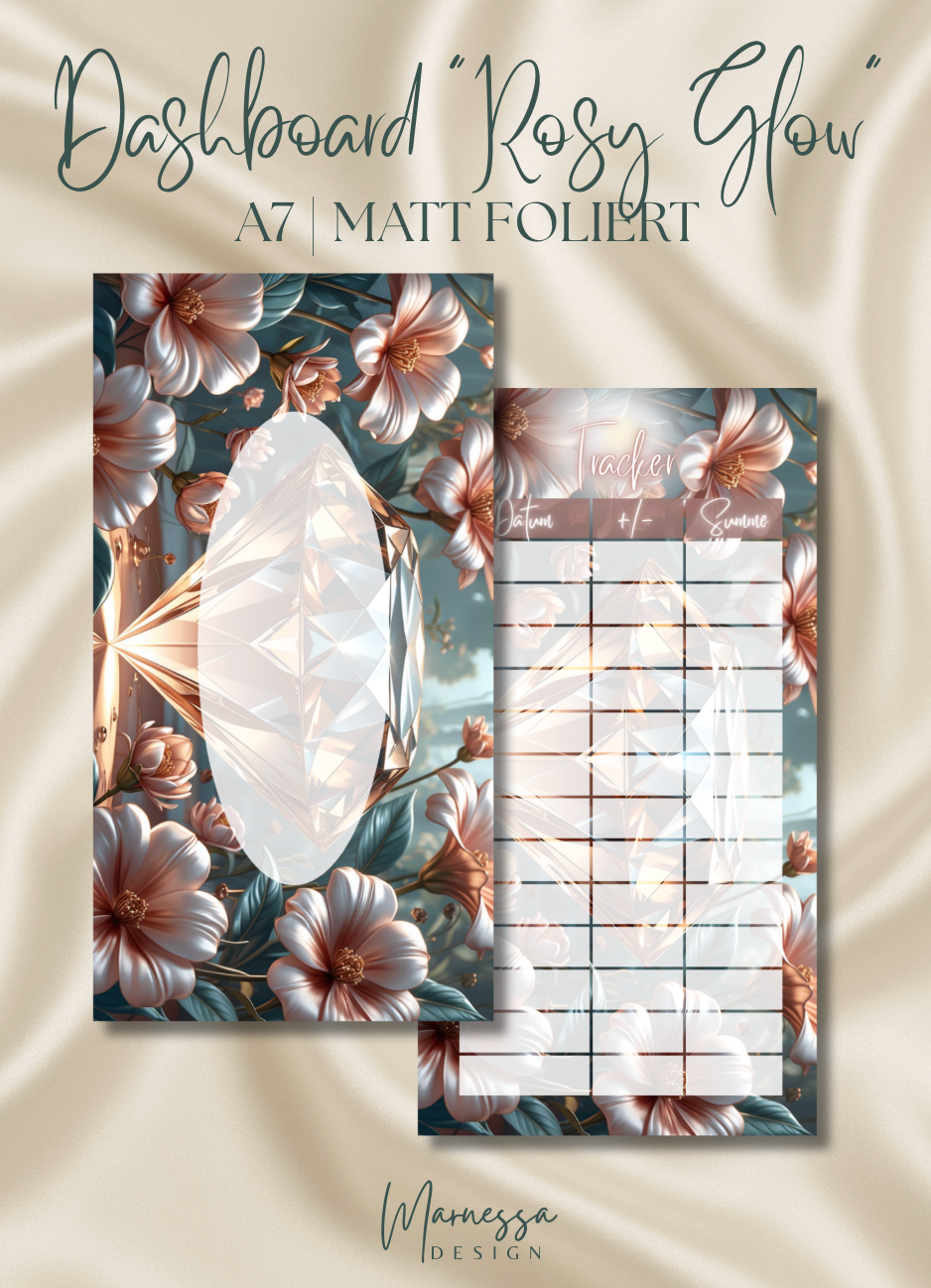BLANKO DASHBOARD "ROSY GLOW" EINZELN | matt foliert | A7