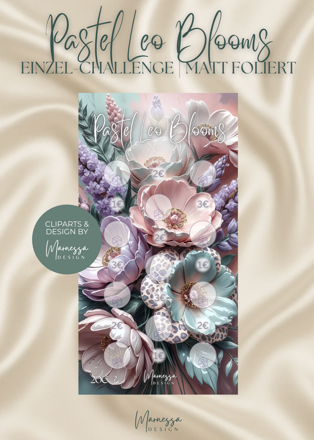 PASTEL LEO BLOOMS | Einzel-Challenge | Sparchallenge | matt foliert | A6