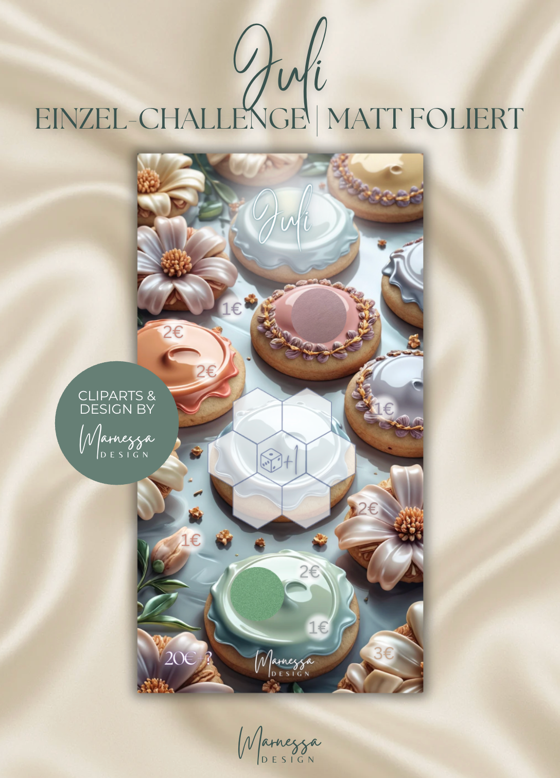 JULI "PASTEL COOKIES" | Einzel-Challenge | Sparchallenge | matt foliert | A6