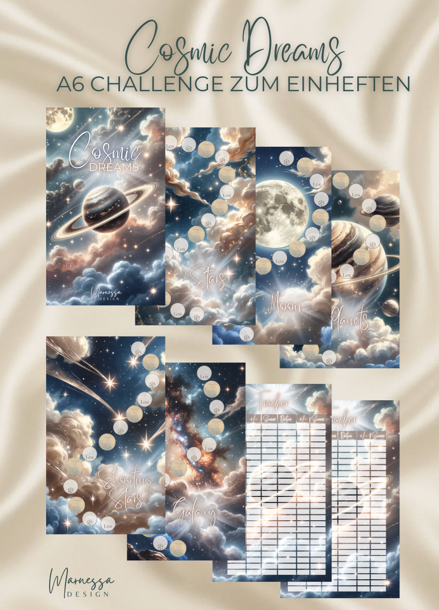 COSMIC DREAMS | Sparchallenge zum einheften | Sparweg | matt foliert | A6