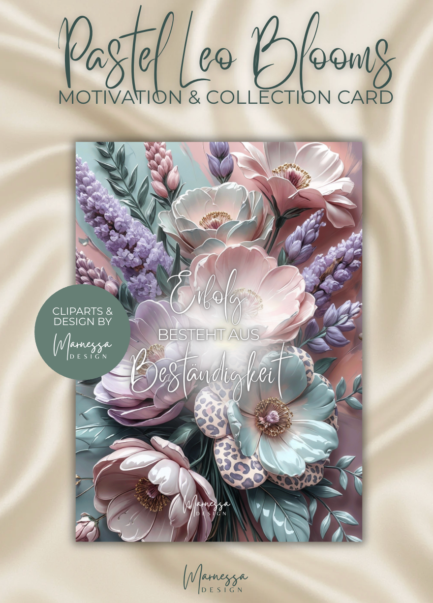 Postkarte | MOTIVATION & COLLECTION CARD | PASTEL LEO BLOOMS