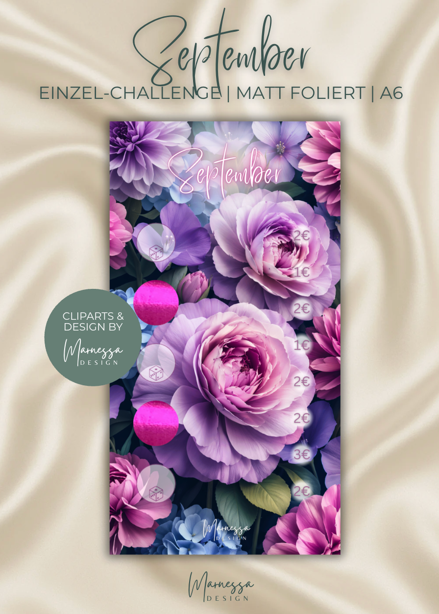 SEPTEMBER | Einzel-Challenge | Sparchallenge | matt foliert | A6