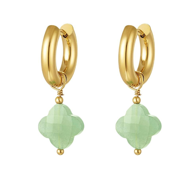 2 in 1 Ohrringe MINDY | GOLD & GRÜN