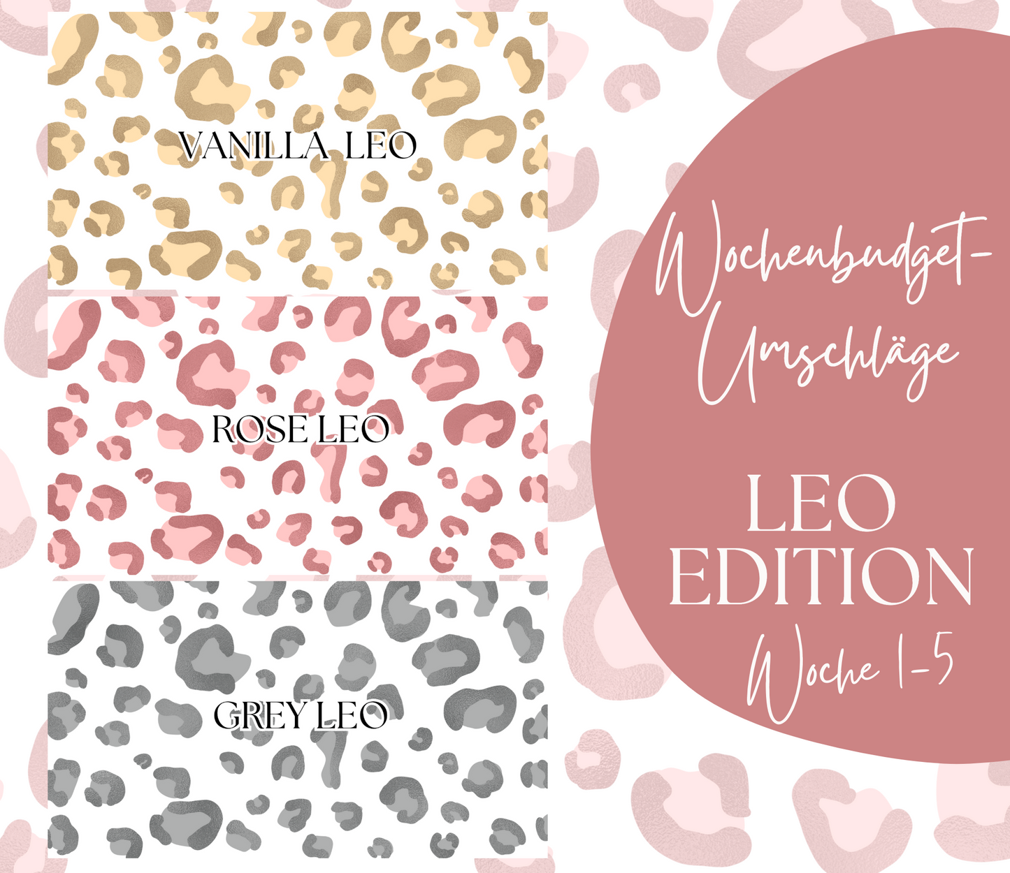 LEO EDITION personalisierte HANDMADE Umschläge A6 Milky | | ROSE LEO