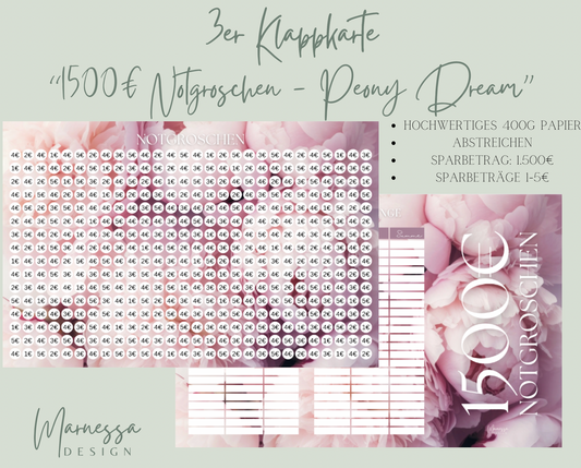 3er Klappkarte Challenge | 1500€ NOTGROSCHEN - PEONY DREAM