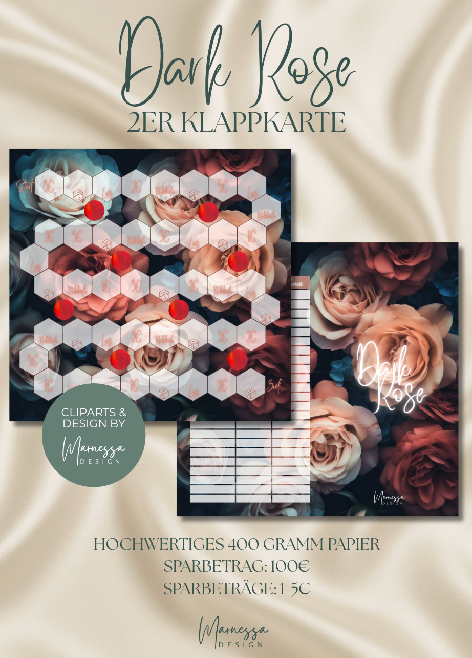 DARK ROSE | 2er Klappkarte | Sparchallenge