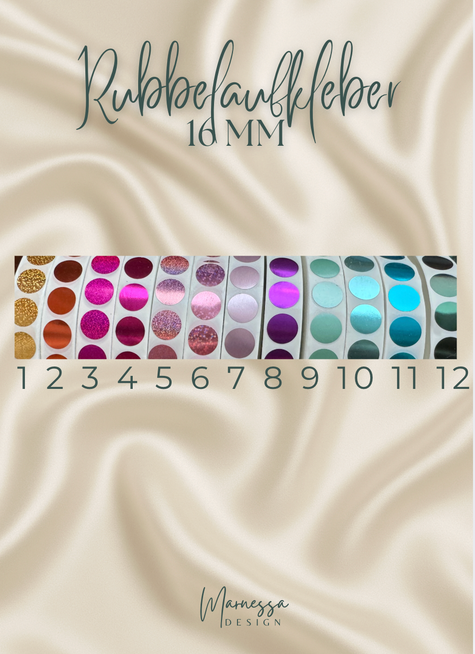 RUBBELAUFKLEBER | RUBBELSTICKER | 16 mm