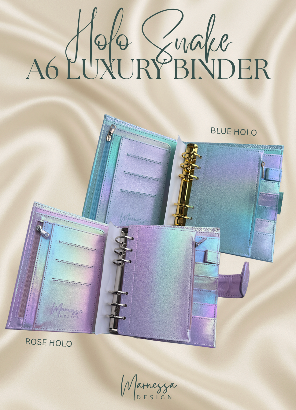 A6 Luxury Binder mit Flyleaf | HOLO SNAKE