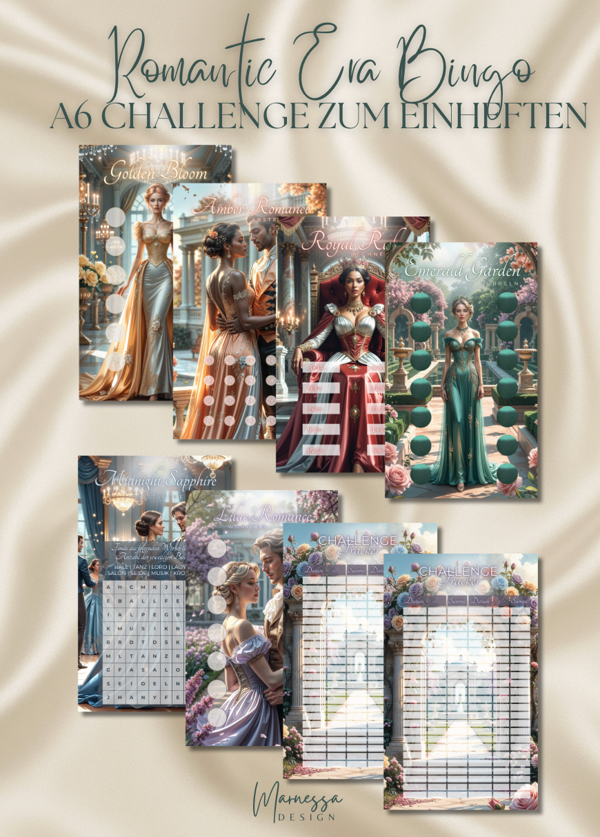ROMANTIC ERA BINGO | Sparchallenge zum einheften | matt foliert | A6