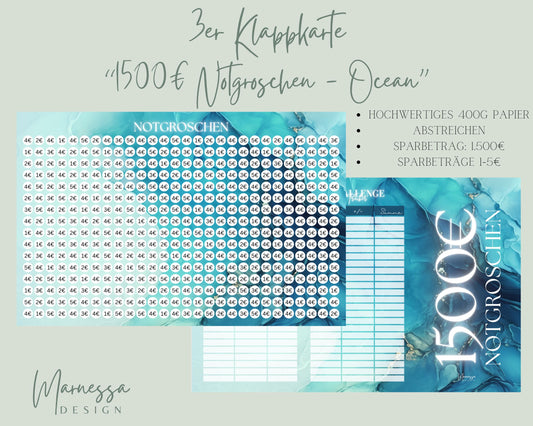 3er Klappkarte Challenge | 1500€ NOTGROSCHEN - OCEAN