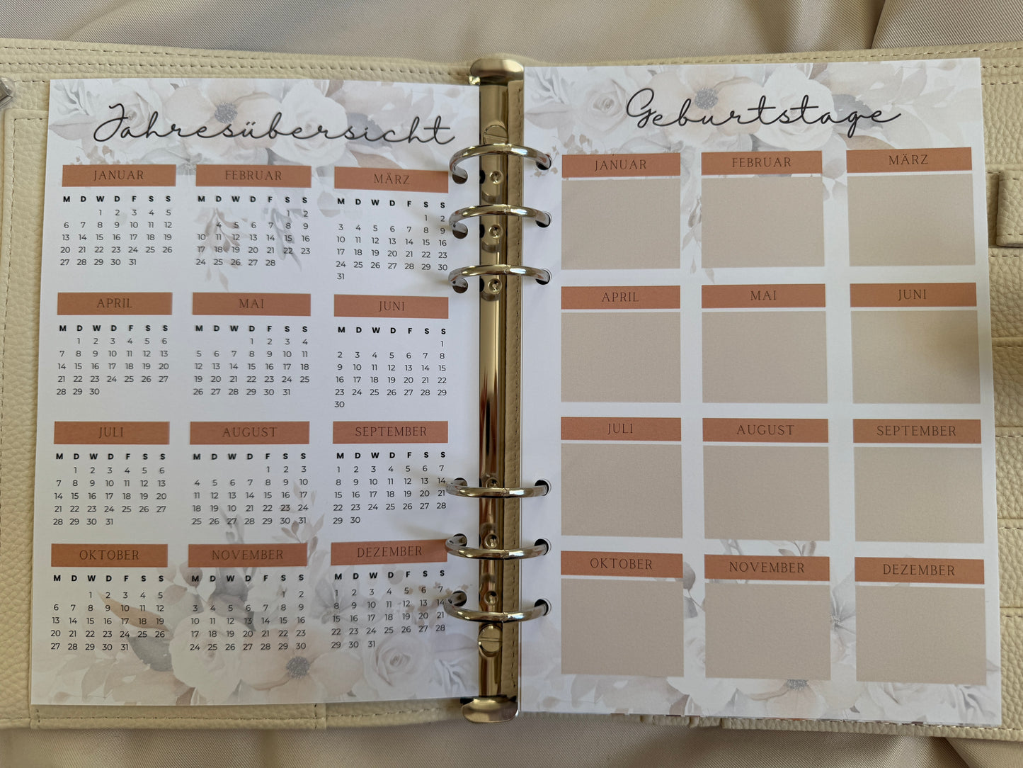 Kalender Einlagen im A5 Format | FLOWERS