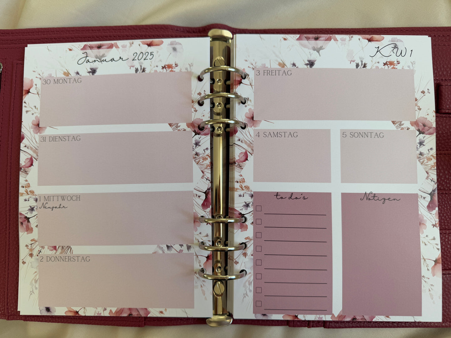 Kalender Einlagen im A5 Format | WILDFLOWER LOVE (B-Ware)