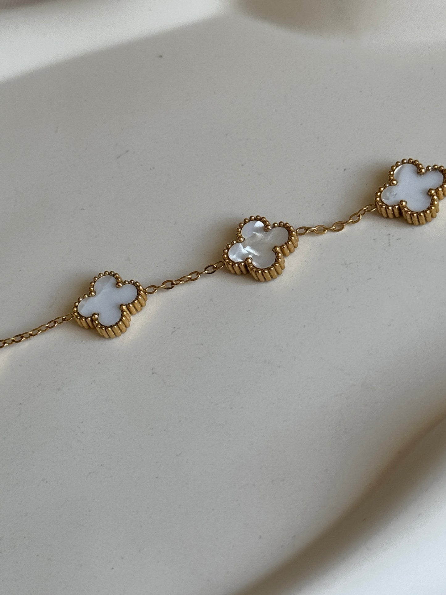 Armband CLASSY CLOVER SMALL | PEARL