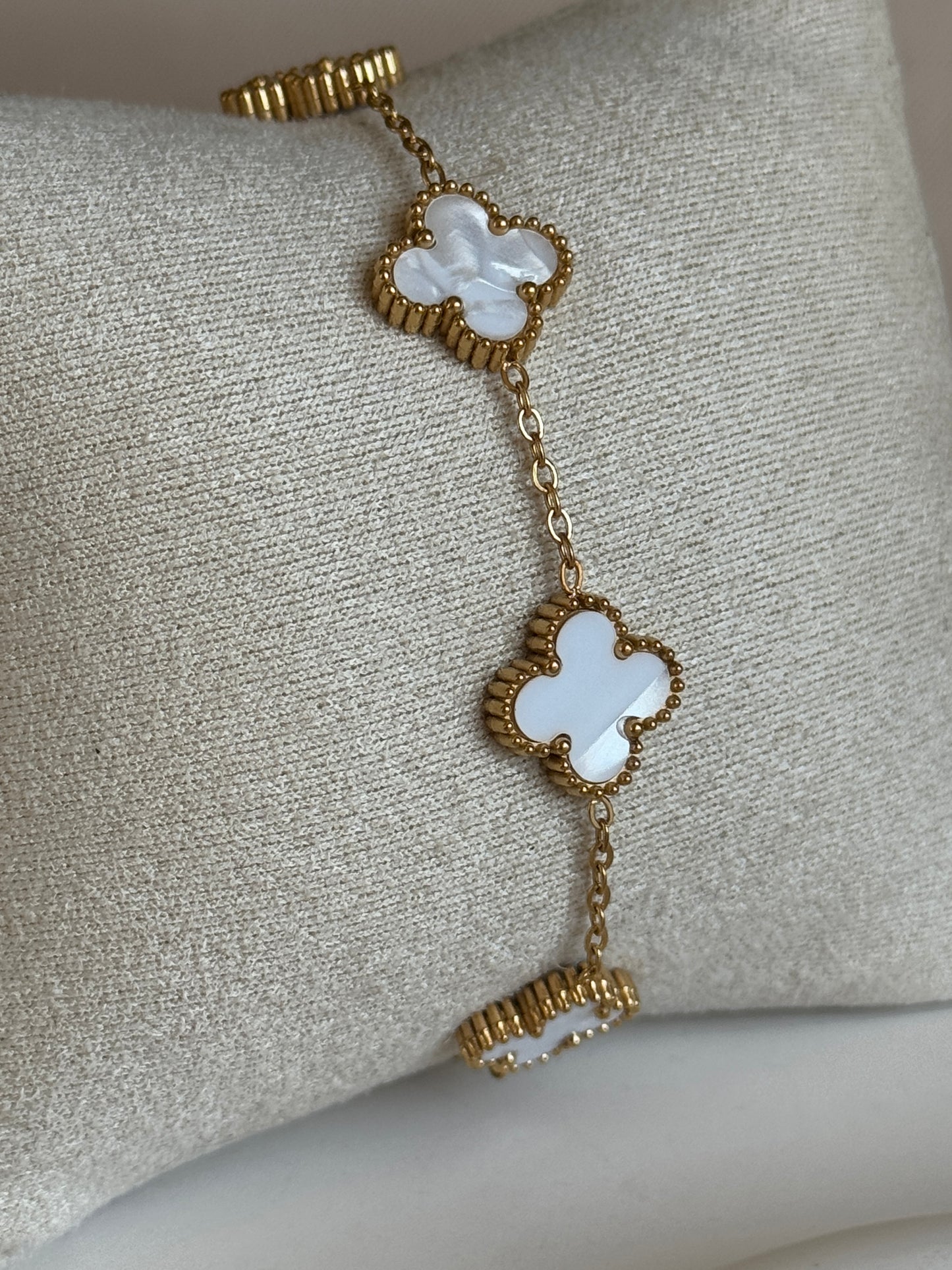 Armband CLASSY CLOVER SMALL | PEARL