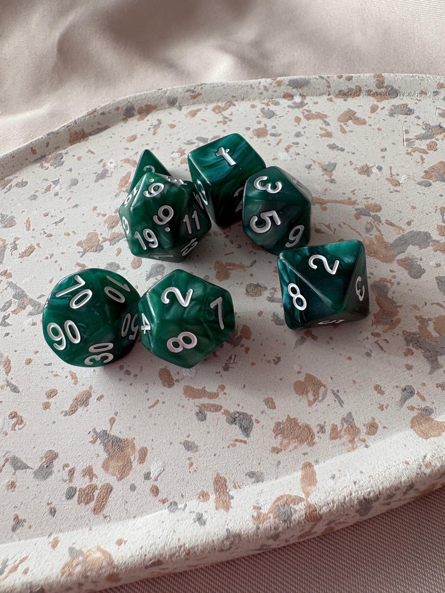 Würfel 7er Set GLOSSY | EMERALD