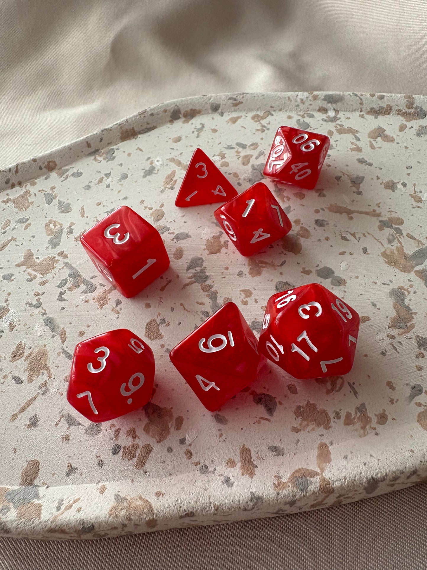 Würfel 7er Set GLOSSY | RED