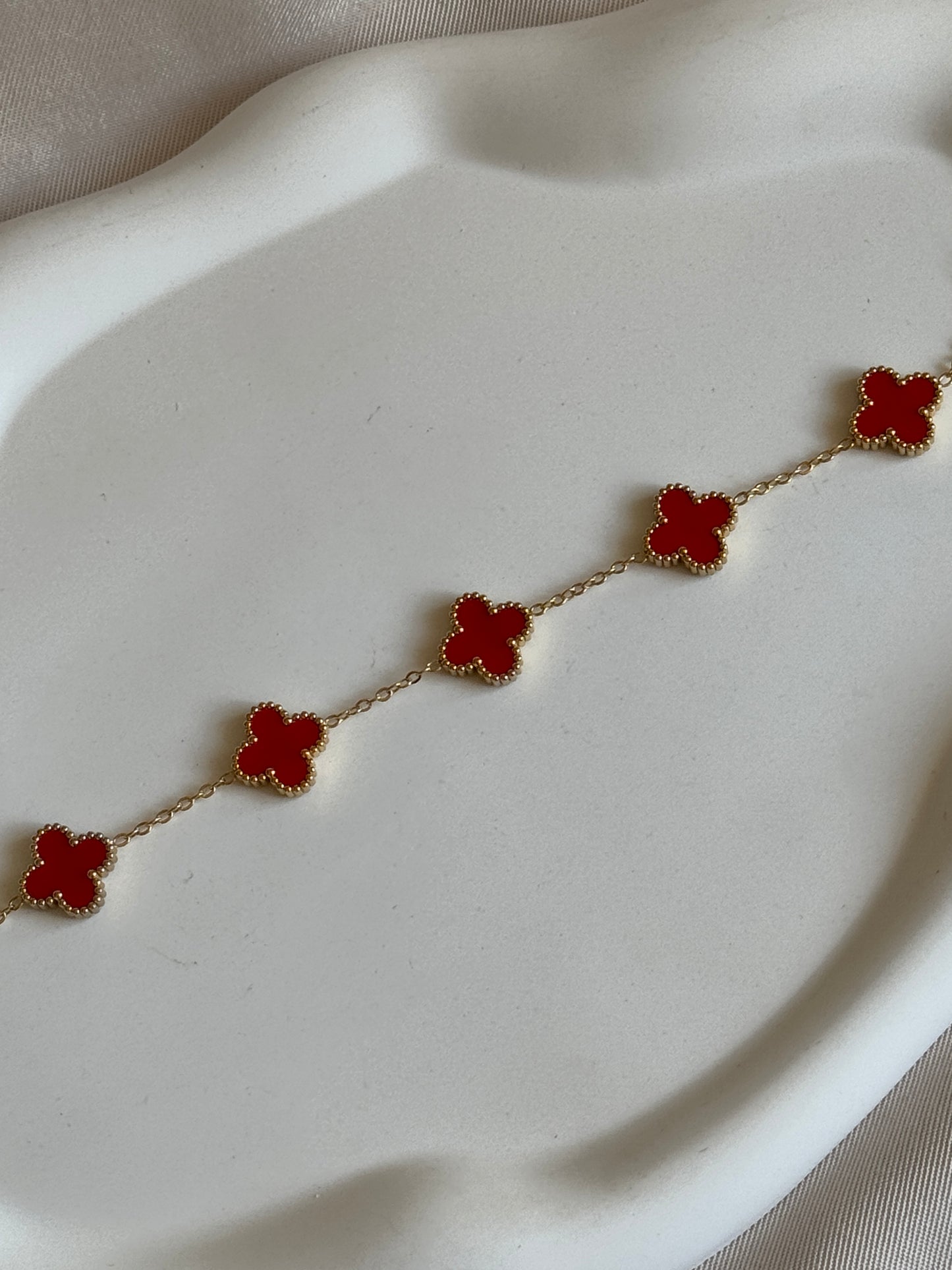 Armband CLASSY CLOVER SMALL | RED