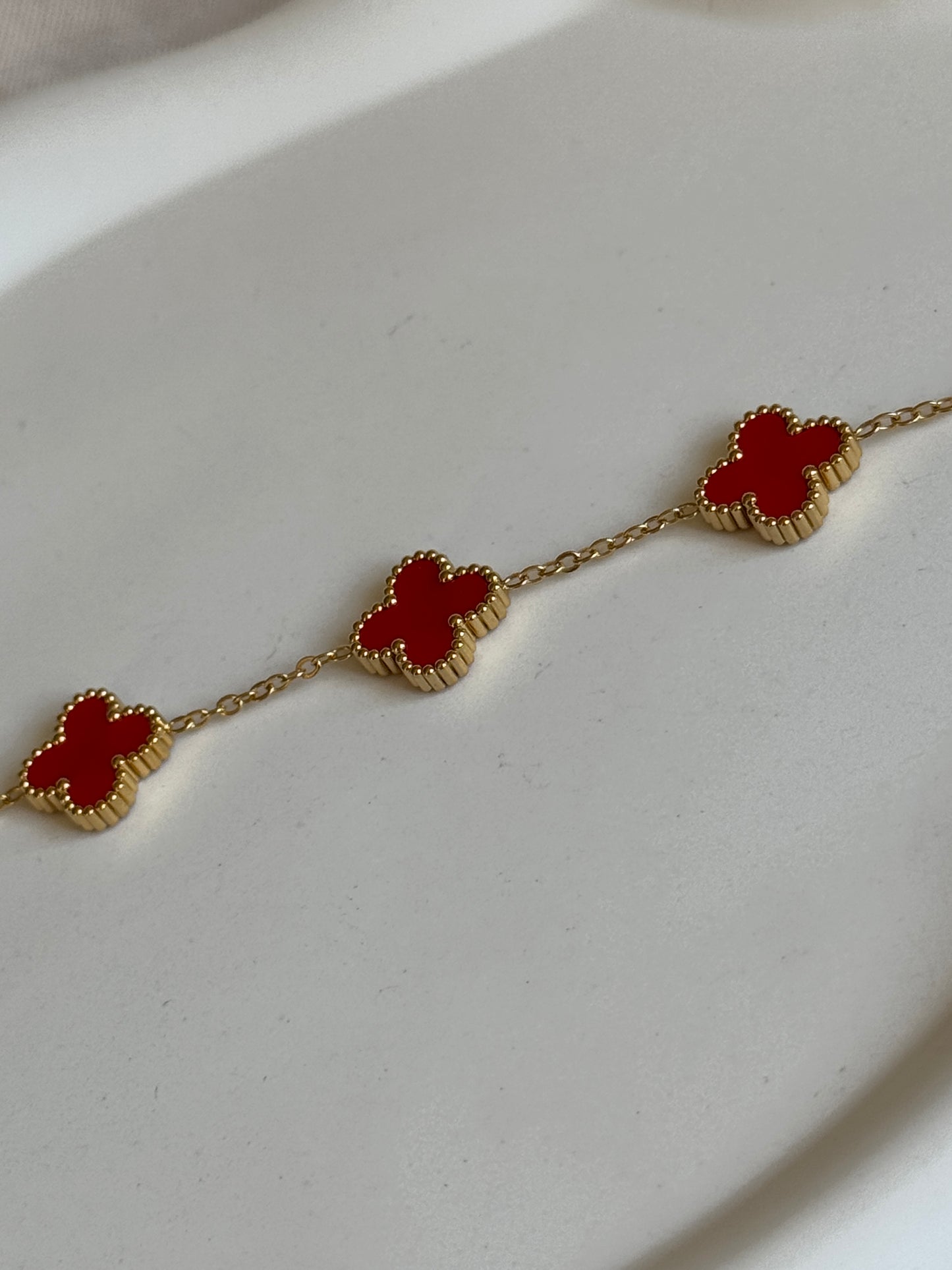 Armband CLASSY CLOVER SMALL | RED