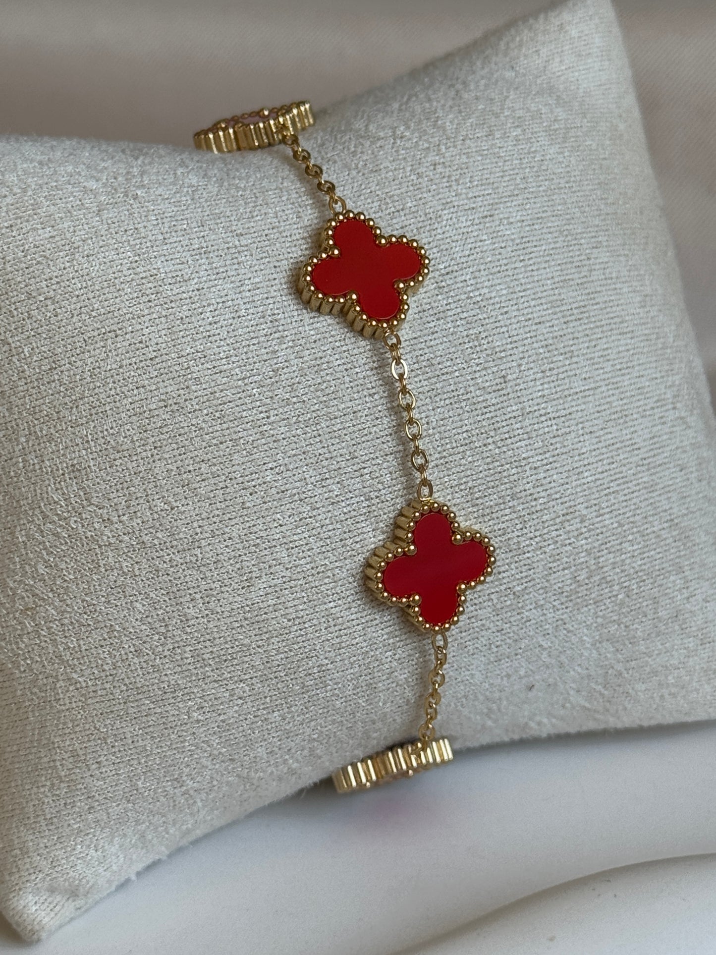 Armband CLASSY CLOVER SMALL | RED