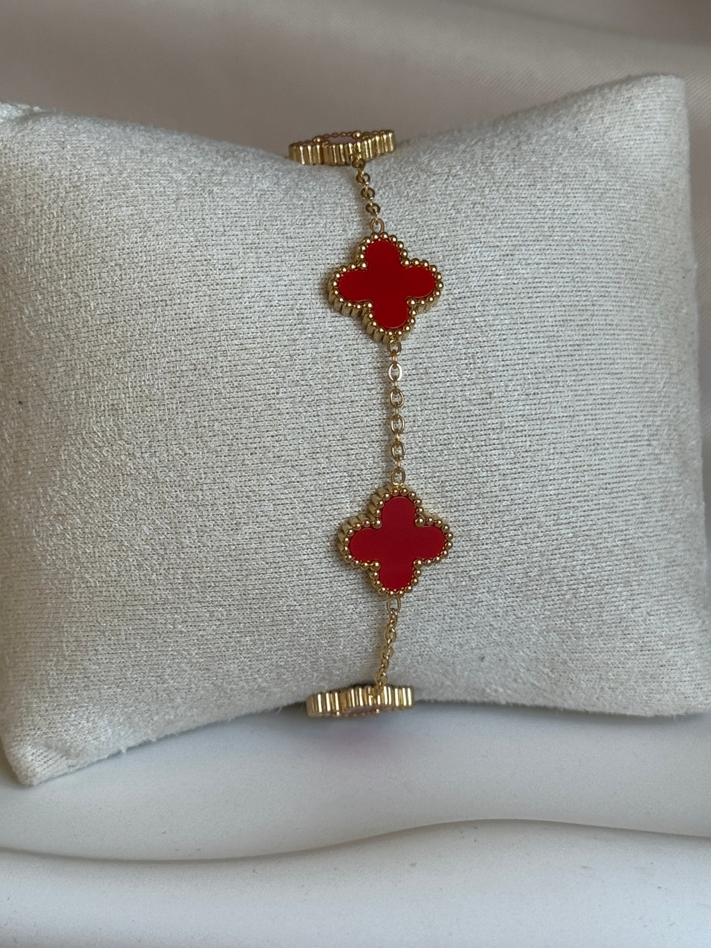Armband CLASSY CLOVER SMALL | RED