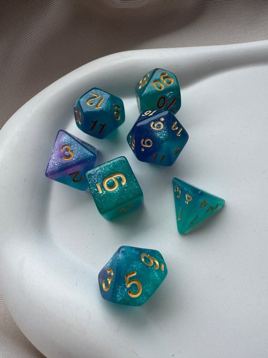 Würfel 7er Set UNIVERSE | GREEN