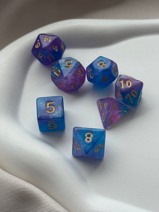 Würfel 7er Set UNIVERSE | BLUE