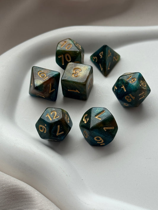 Würfel 7er Set UNIVERSE | EMERALD