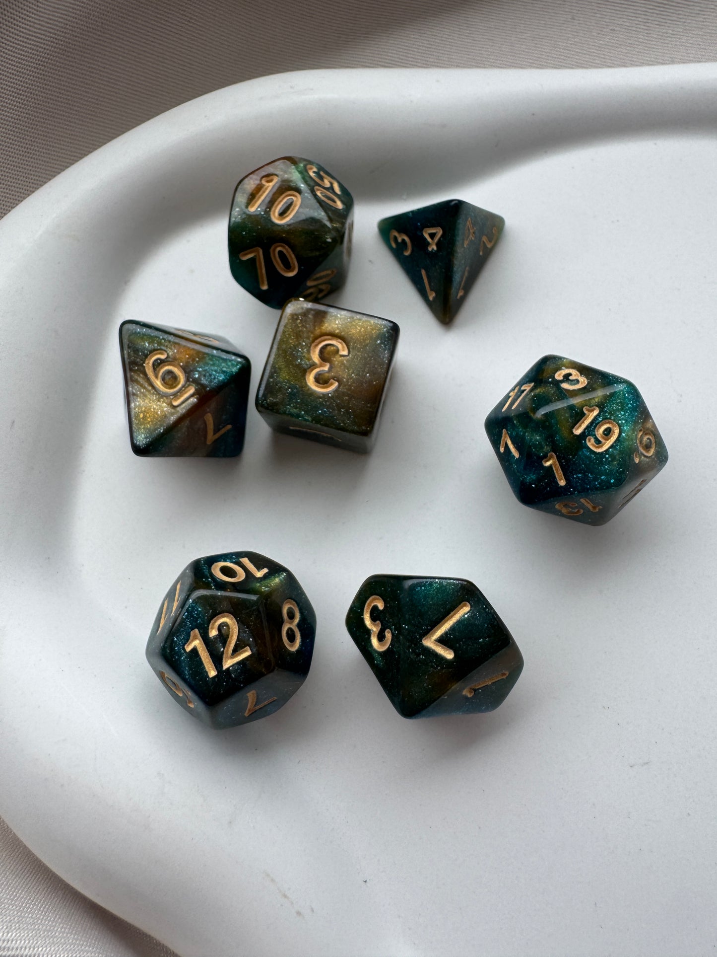 Würfel 7er Set UNIVERSE | EMERALD