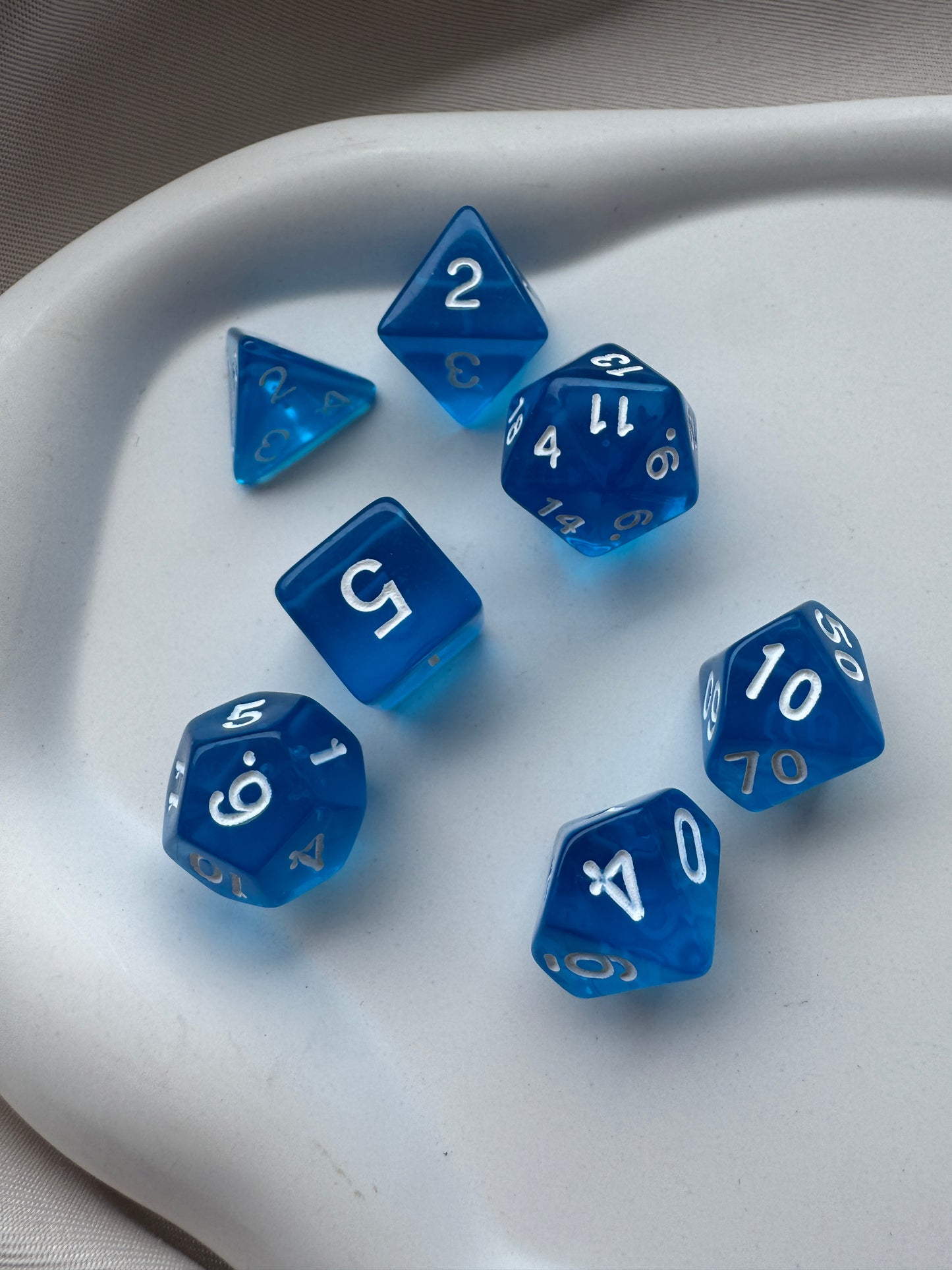 Würfel 7er Set JELLY | BLUE