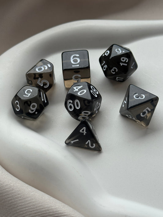 Würfel 7er Set JELLY | BLACK