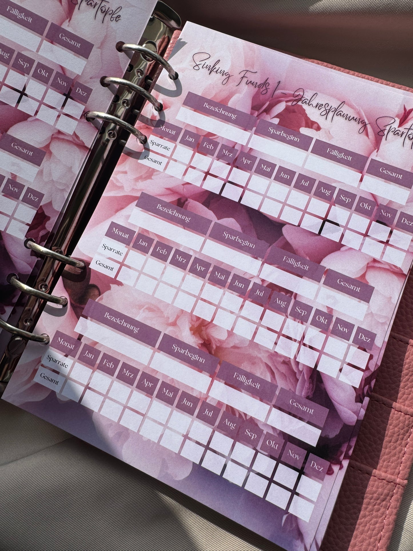 Budget Planer Finanzplaner Einlagen A5 Format | PEONY DREAM