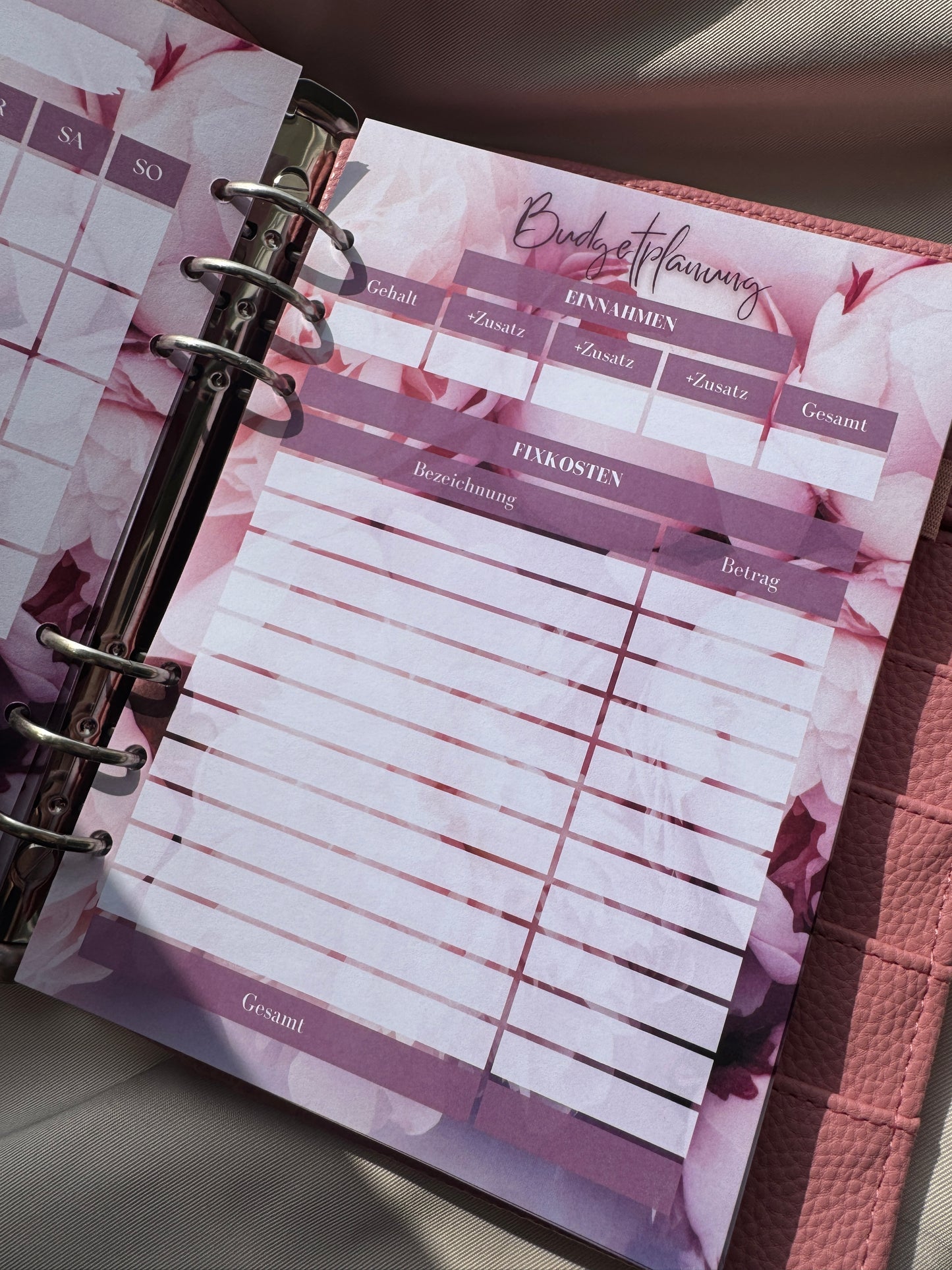 Budget Planer Finanzplaner Einlagen A5 Format | PEONY DREAM