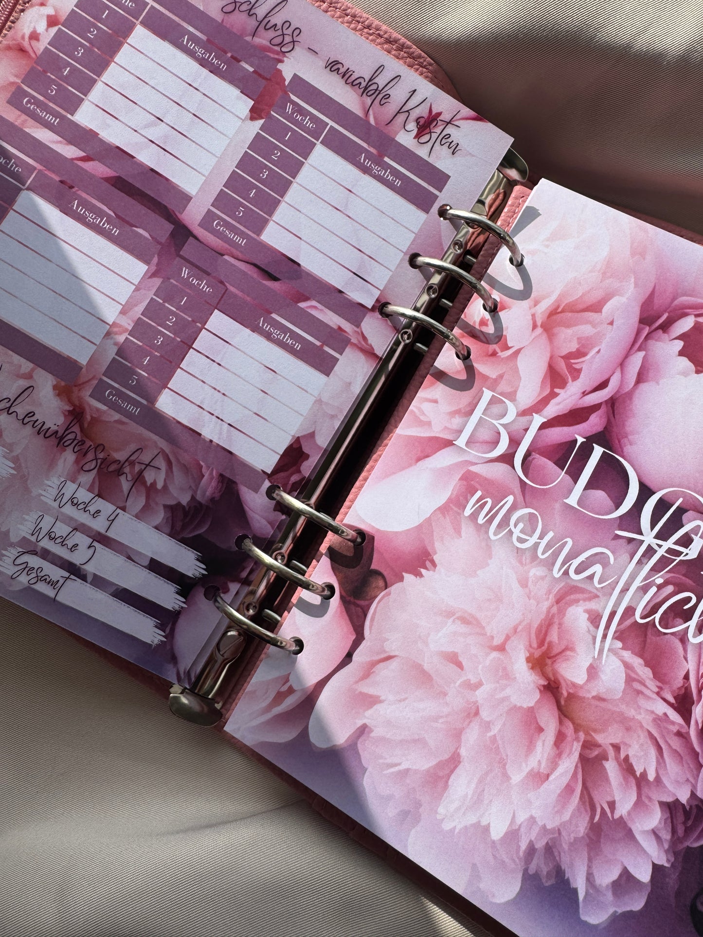 Budget Planer Finanzplaner Einlagen A5 Format | PEONY DREAM