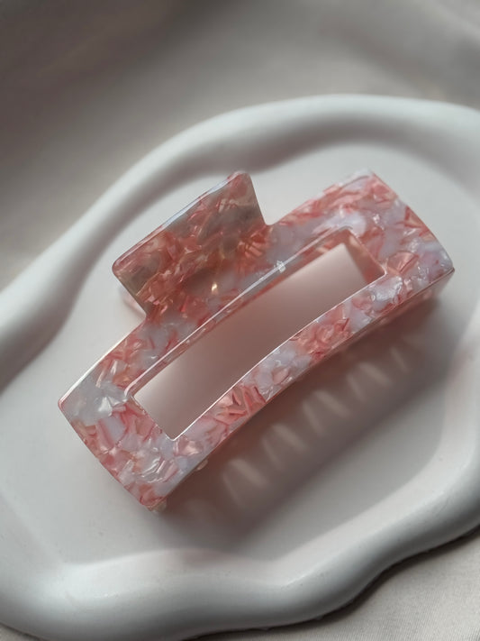 Haarklammer aus Acetat XL | PINK SWIRL