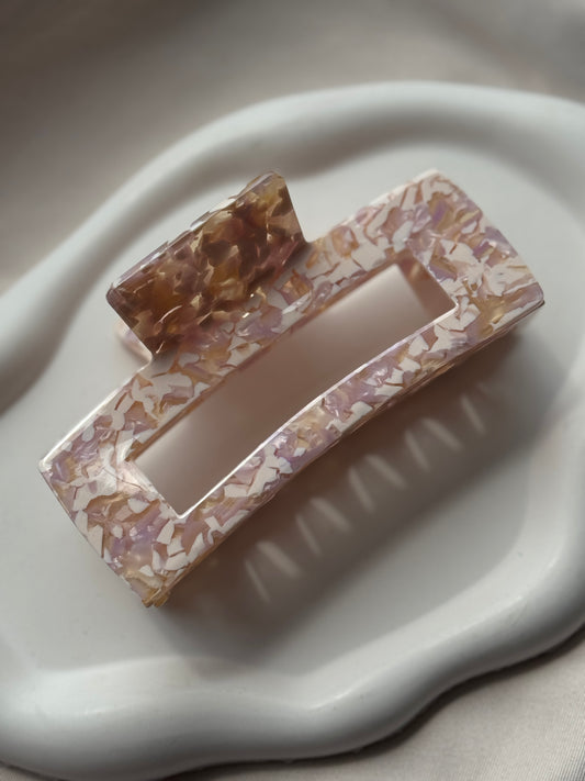 Haarklammer aus Acetat XL | CREAMY ROSE