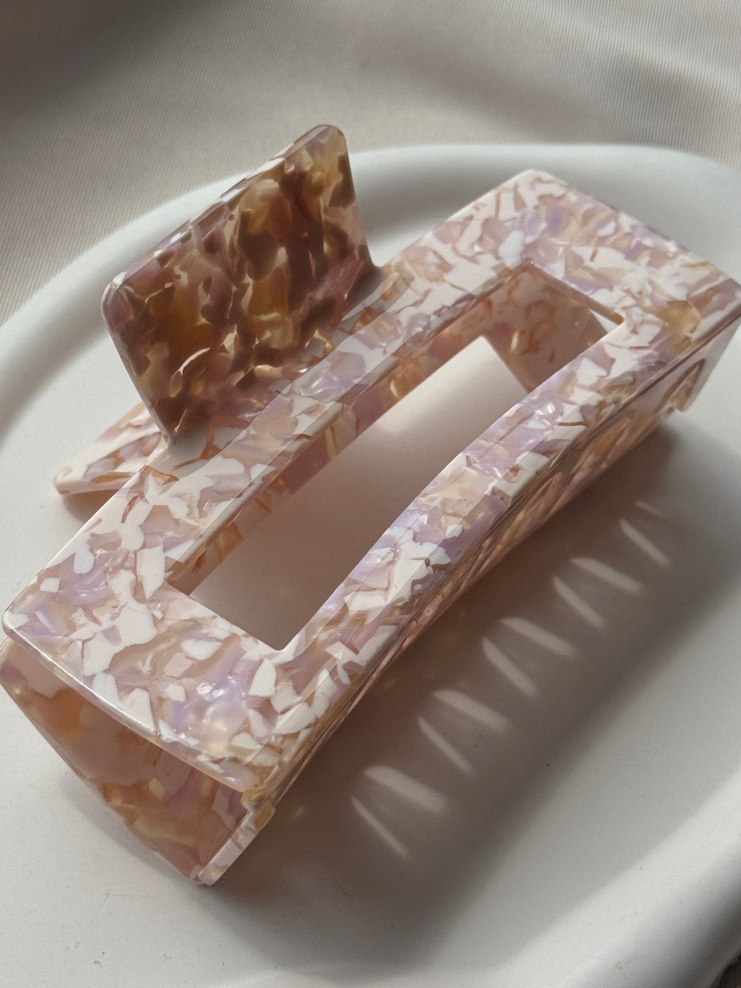 Haarklammer aus Acetat XL | CREAMY ROSE