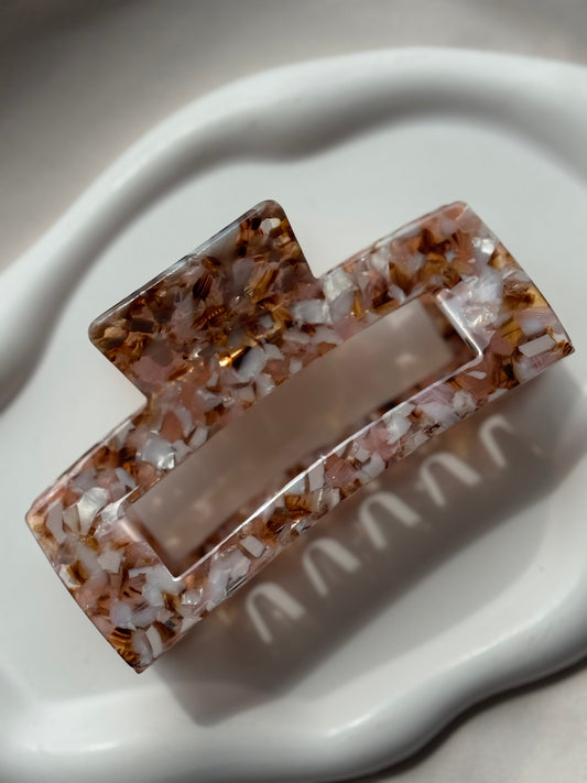 Haarklammer aus Acetat XL | BROWNIE SWIRL