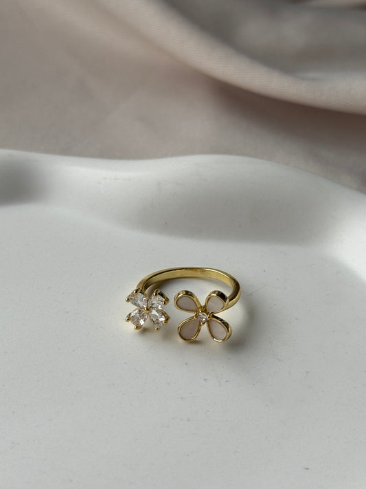 Ring DOUBLE FLOWER | GOLD